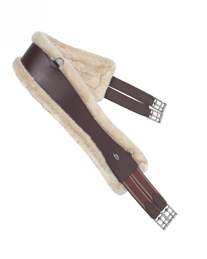 Prestige Leather Elastic Girth with Sheepskin (A4 FUR)